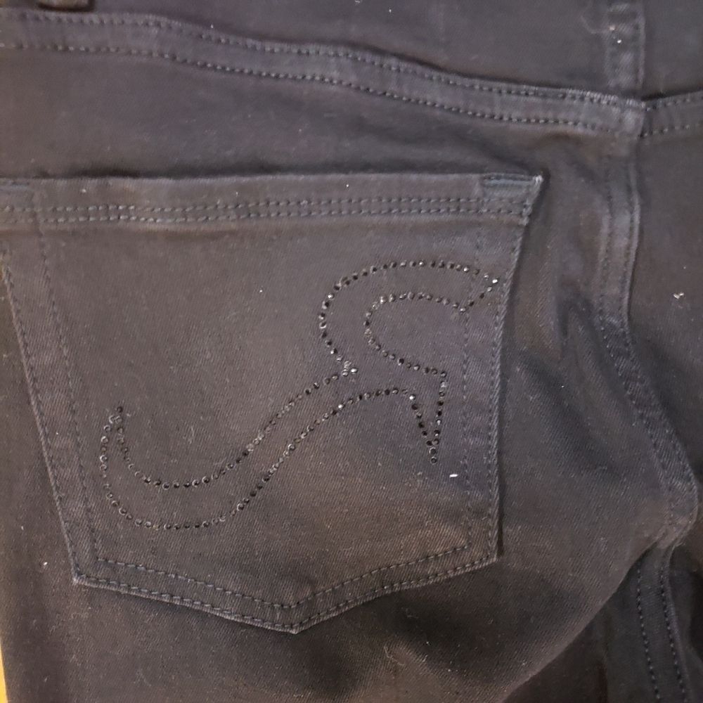 Rock & Republic Women's Jeans Boot cut Dark Wash Stretchy Bling Pockets Sz 6 - Picture 10 of 14